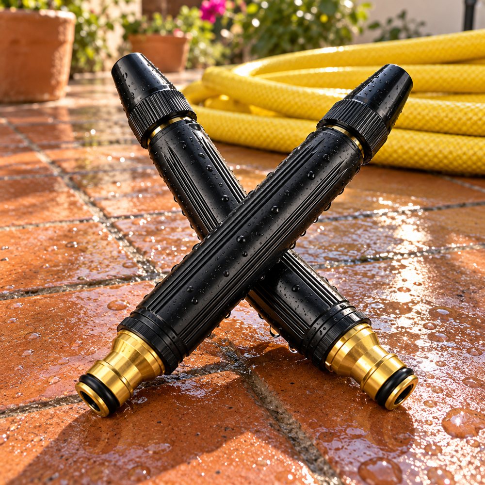 Boquilla de alta presión 2x1: dos boquillas con conector dorado