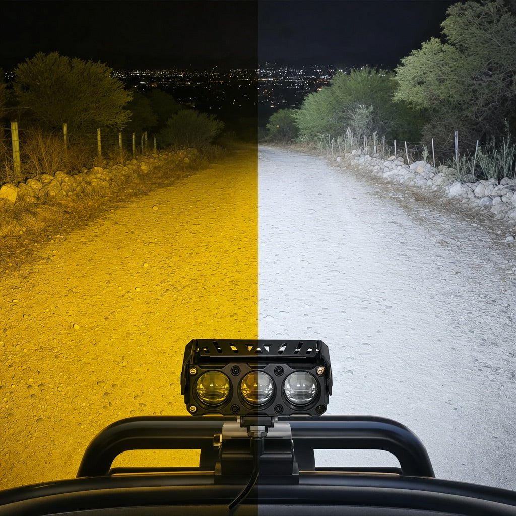 Luz amarilla y luz blanca