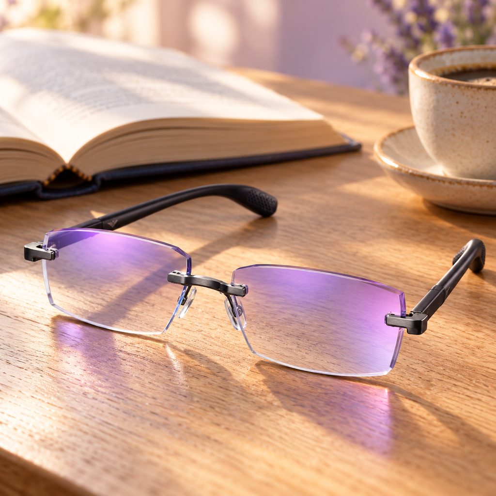 Lentes TR90 bifocales sin aro con filtro de luz azul